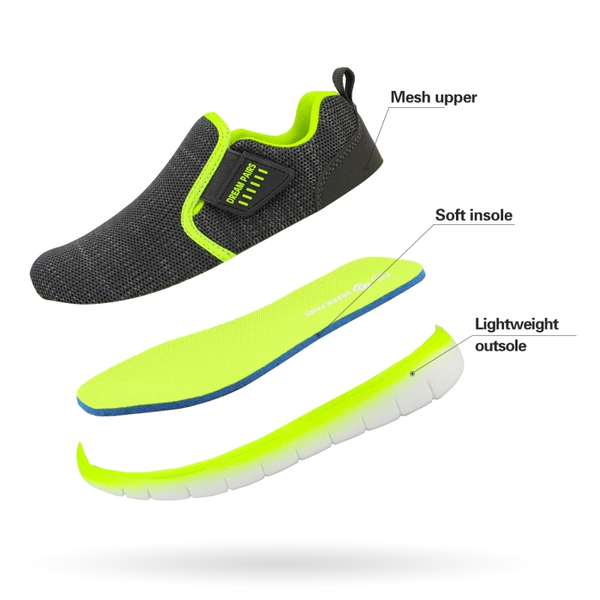 Comfortable Kids Running Shoes - GREY NEON - 4